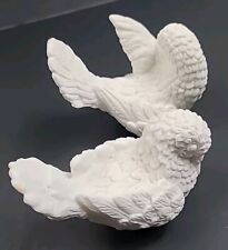 Two White Alabaster Doves - Sculpture By Santini of Italy - Vintage - Love Birds picture