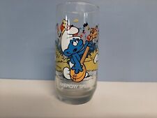 Vtg Smurfs Drinking Glass 6 Inch  1983 Wallace  Berrie picture