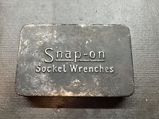 Vintage Snap-On Midget Socket Wrenches Metal Box With Two Sockets picture