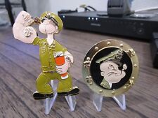 Lot of Two Popeye The Sailor Navy Chief Anchors Aweigh CPO Challenge Coins picture