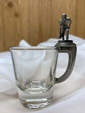Rare Vintage Bowlers Shot Glass Pewter Handle Barware Mid Century Bowling picture