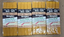 Lot 4 Pkgs VTG 1974 Wrights Poly/Cotton Wide Bias Tape GOLD 46 #116 206 3 yds ea picture