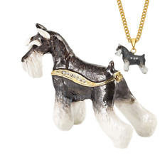 JERE Schnauzer Luxury Gift ware Pewter Bejeweled Crystals Gold-tone Enameled  picture