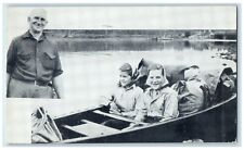 1944 Camp Kiwadinipi Exterior River Boat Ely Minnesota Vintage Antique Postcard picture