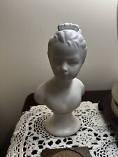 PAIR Of Napcoware- Japan Young Woman Lady & Boy Child White Ceramic Bust 1960's picture
