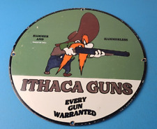 Vintage Ithaca Guns Sign - Mickey Mouse Sign - Firearm Porcelain Gas Pump Sign picture