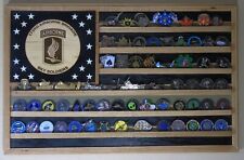 173rd AIRBORNE BRIGADE CHALLENGE COIN DISPLAY FLAG HARDWOOD US ARMY 36 x 20  picture