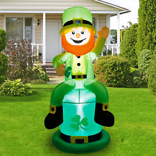 5FT St. Patrick'S Day Inflatable Leprechaun, Blow up Leprechaun Shamrock Outdoor picture