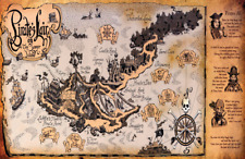 Pirates Lair on Tom Sawyers Island Map Disneyland Attraction Poster picture