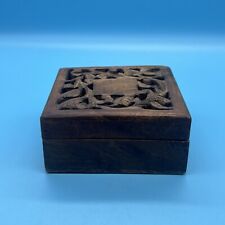 Vintage Hand Carved Wood Box picture