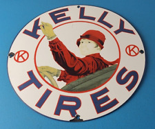 Vintage Kelly Tires Sign - Porcelain Gas Service Garage Shop Advertising Sign picture