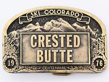 1970s Crested Butte Colorado Ski Resort Slopes Vintage Belt Buckle picture