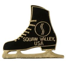 Vintage Squaw Valley USA Ice Skate Travel Souvenir Pin picture