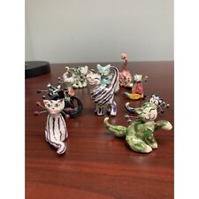 10 Amy LaCombe WhimsiClay Handmade Ceramic Miniature Cat Figurines Set picture
