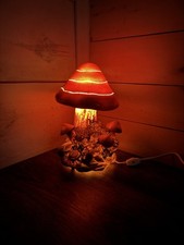 VTG 70s Retro MCM Mid Century MAGIC MUSHROOM Lamp Night Light READ picture