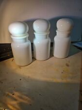 Milk Glass Apothecary Jar Set Of 3 Bubble Top Lid 7