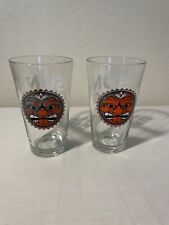 Sun King Brewery Tiki Faced Beer Glasses Set of 2 picture
