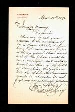 1892 Erastus Corning Jr - Robber Baron -  ALS signed letter EX RARE picture