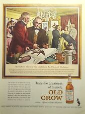 Old Crow Bourbon Whiskey John James Audubon Daniel Webster Vintage Print Ad 1963 picture