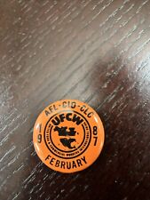 VINTAGE UFCW PIN BUTTON AFL CIO CLC February￼1987 UNITED FOOD COMMERCIAL WORKER picture