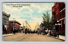 Billings MT-Montana, Twenty-Seventh Street Looking South Vintage c1913 Postcard picture