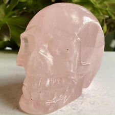 1.4lb Natural pink Quartz powder Crystal Skull hand carved picture