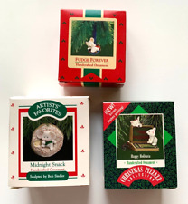 3 Hallmark 1987, 1988 Ornaments ~ Fudge Forever, Midnight Snack, Happy Holidata picture