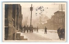 1908 Wheeling WV West Virginia Early Winter Snow Scene RPPC Real Photo Street picture