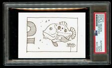 Mark A. Nelson signed autograph 3x4 card w/ Original Fish Sketch PSA Slabbed picture