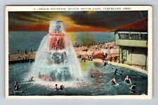Cleveland OH-Ohio, Euclid Beach Park Beach Fountain Vintage c1929 Postcard picture