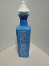 1965 Jim Beam Milk Glass Decanter with Cork Top Empty picture