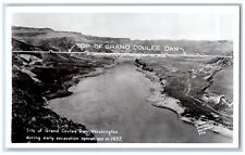 Grand Coulee Dam Washington WA Postcard RPPC Photo Top Site During Excavation picture