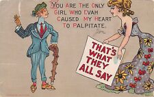 Dwig Comic Postcard That's What They Say Dandy Beautiful Lady Artist Signed picture
