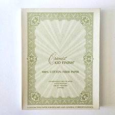 Vintage Crane's Kid Finish 100% Cotton Fiber Paper EcruWhite & Grey Flannel-READ picture