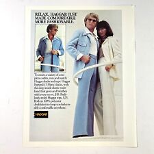 Haggar Vintage 1976 Print Ad Leisure Suit 8” x 10.75
