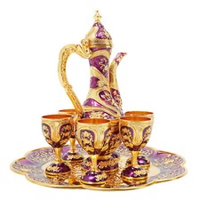 Turkish Tea Set, Vintage Turkish Teapot Set with 6 Coffee Cup and Tea Tray Decor picture