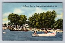 Lake Milton OH-Ohio, Bathing Beach, Craig Beach Park, Antique Vintage Postcard picture