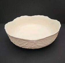 Vintage CzechoSlovakia Porcelain Serving Bowl in White Leaf 9