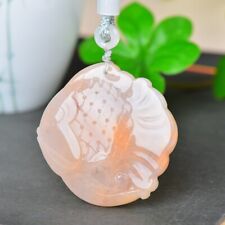 Jade Hand Carving Lovable Animal Small Fat Goldfish Fish Pendant金丝玉China picture