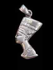 A RARE 925 SILVER NEFERTITI PENDANT IN STYLE OF ANTIQUITIES PHARAONIC EGYPT BC picture