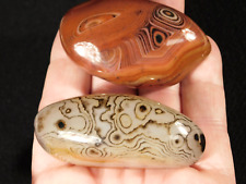 TWO Highly Polished Banded Agate Pebbles Madagascar 127gr picture
