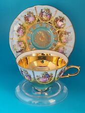 VTG STW Bavaria Germany Gold Plated Teacup/Saucer MC42 Beehive/Shield Love Story picture