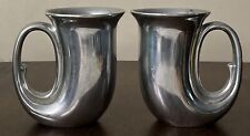 Vintage Set Of 2  Pewter Wilton Armetale USA French Horn Cups Mugs Tavern Steins picture