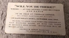 1911 NYC Dance Invitation Stamp Flirtation Courtship Ephemera Kenoza Lake picture