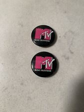 1984 MTV Music Television Pinback Button Vintage Lot Of 2 picture