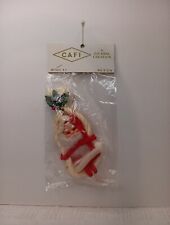 Vintage Santa on Rope Swing Ornament Japan NOS picture