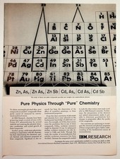 Vintage IBM Research Ad Pure Physics Chemistry Semiconductor Periodic Table picture