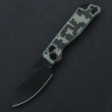 Kunwu Knives Pulsar Folding Knife 3.25" Elmax Steel Blade Camo Titanium Handle picture
