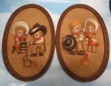 HOMCO Western Cowboy Children embossed plaques HUBBEL ORIGINALS with tags picture