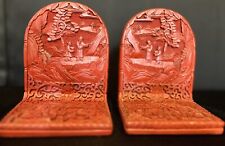 Antique early 1900s Cinnabar Bookends picture